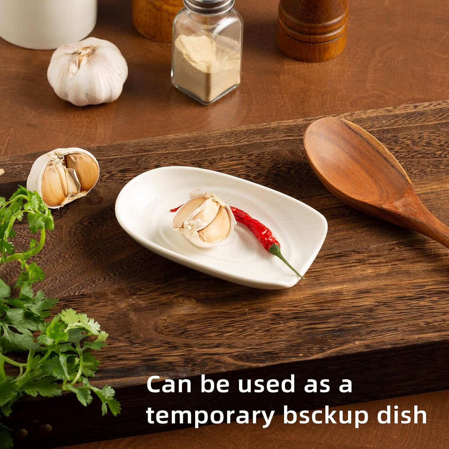 Ceramic Spoon Rest for Kitchen Counter 5.1 Inch Porcelain Spoon Holder Farmhouse Cooking and Coffee Spoon Rest for Stove Top (white) โ image 3