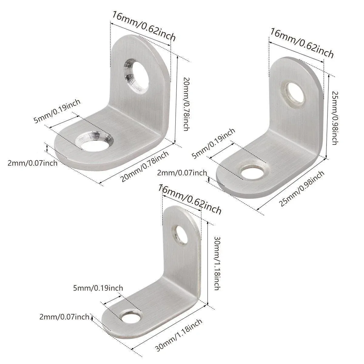 10pcs 90-degree L Type Angle Brackets Right Angle Fixed Support Furniture Connector - 25*25*16mm โ image 4