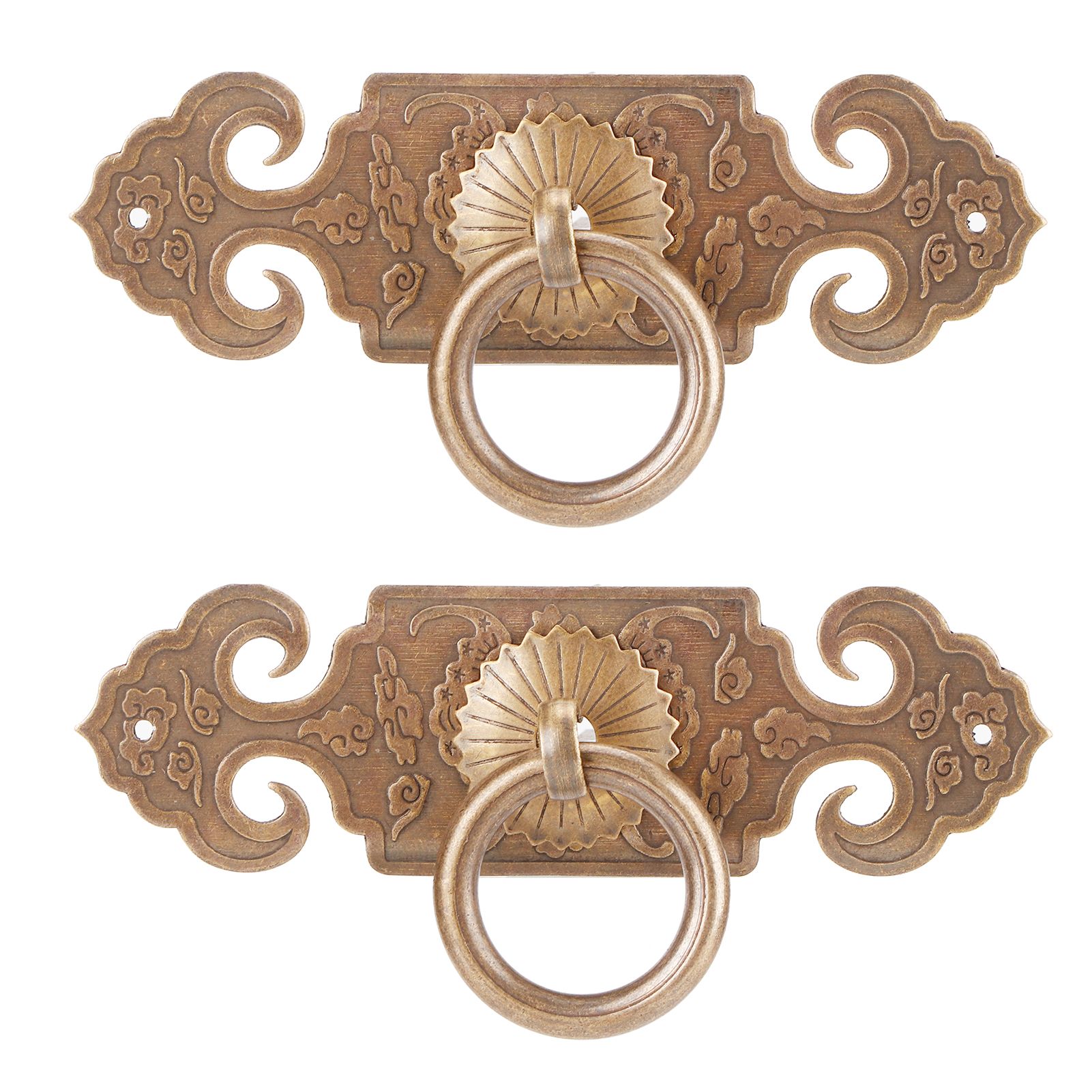 2 Sets Bat‑Shaped Handle Copper Antique Decorative Drawer Door Handle Knob for Shoe Cabinet — image 3