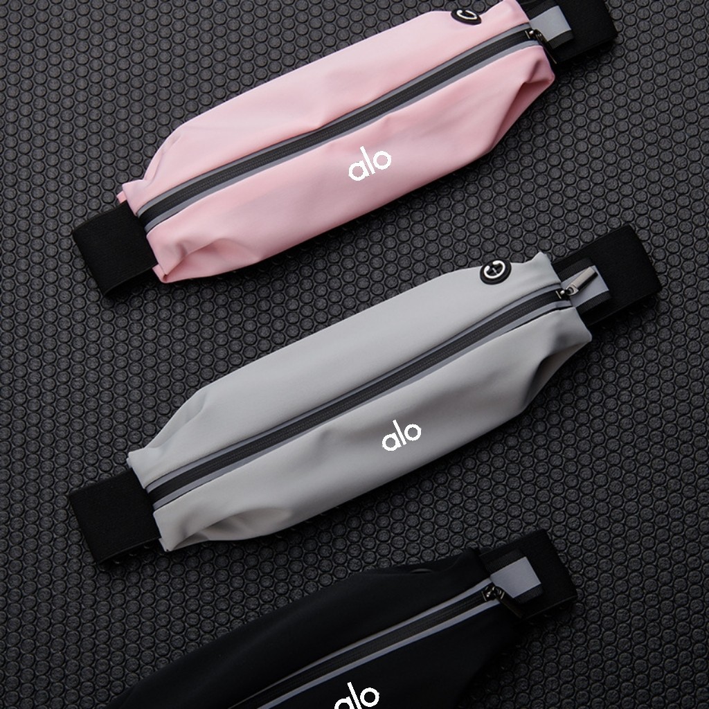Pink Ultra Thin Waist Pack for Phone Up to 6.5 Inch Lightweight Sport Belt Bag for Running Hiking Travel Unisex Outdoor Utility Pouch — image 2
