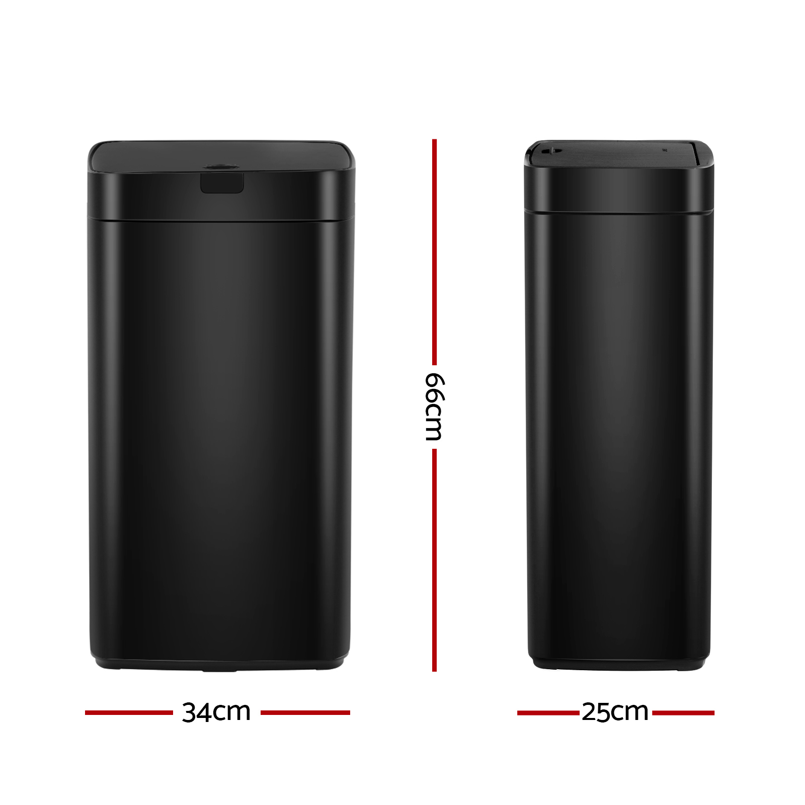 Devanti 45L Motion Sensor Bin Rubbish Automatic Black โ image 2