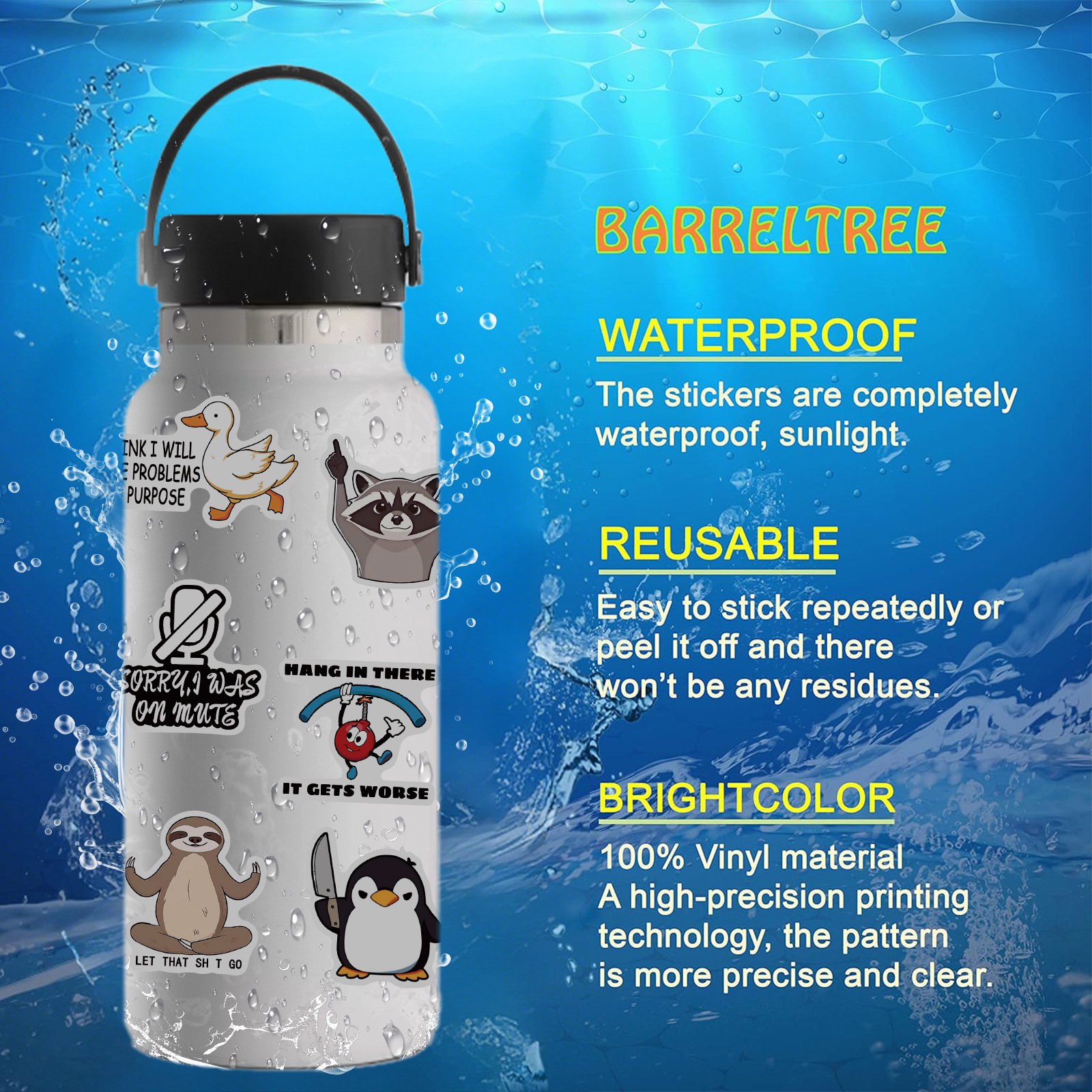 300 Pcs Prank Meme Graffiti Stickers Pack - Waterproof PVC Personalized Decals for Laptop, Luggage, Water Bottle DIY Decoration โ image 5