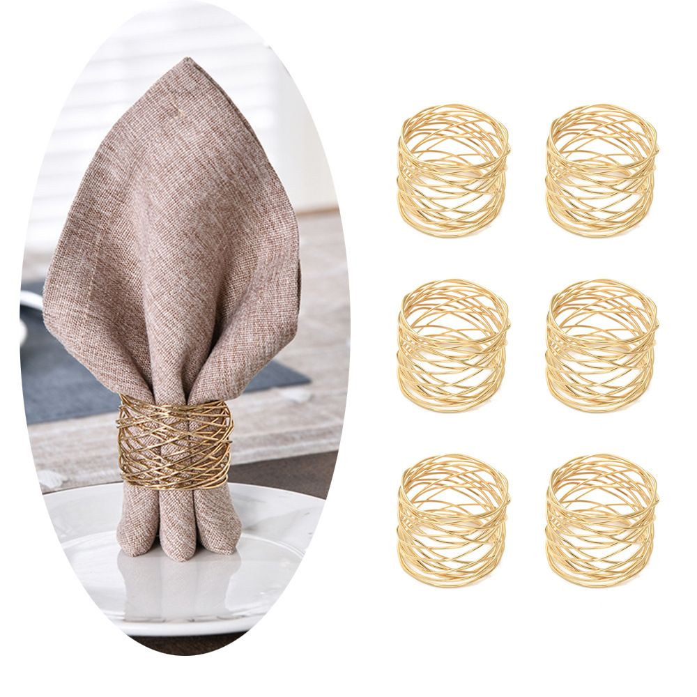 Napkin Rings,Christmas Table Decoration Golden Round Mesh Napkin Rings- Set of 12 for Weddings Dinner Parties or Every Day Use — image 5
