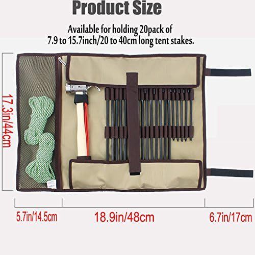 1 pcs Heavy Duty Tent Nail and Hammer Storage Bag Pouch Holder Case - Tent Pegs Not Included (Khaki) — image 3