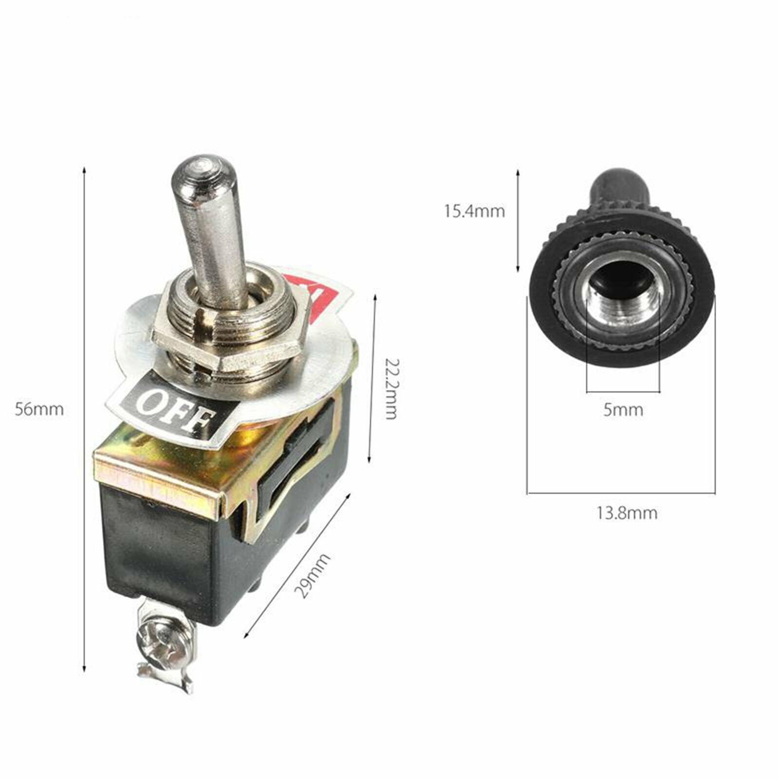 5x Toggle Switch 12V ON OFF Car Flick Dash Light Marine 12 Volt Switches Boat — image 6