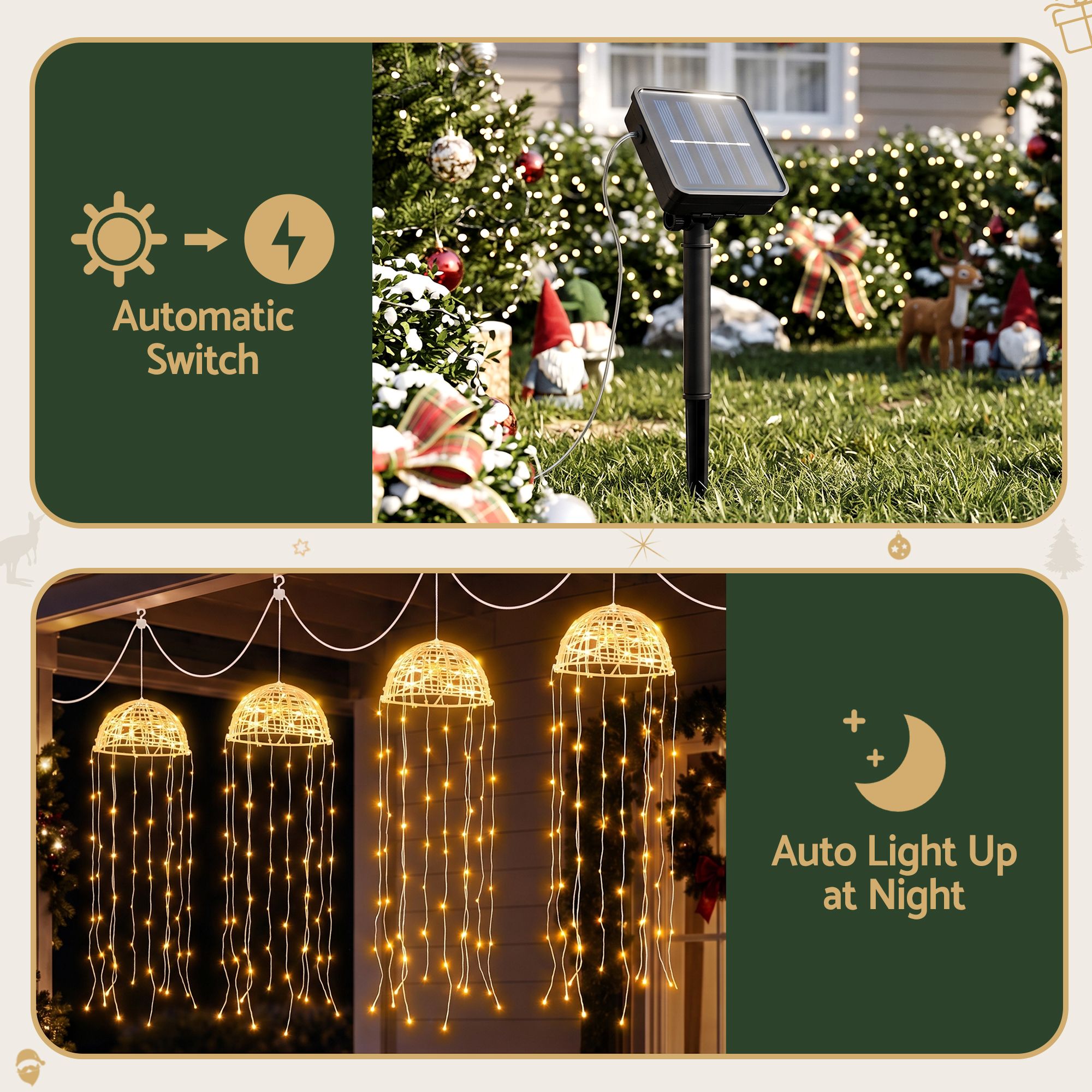 Jingle Jollys Christmas Lights Solar Jellyfish 4Pcs Garden Decorative Warm White โ image 3