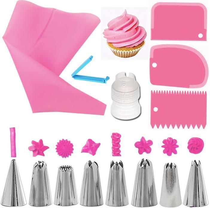 14-Piece Purple Tulle Set, Liquor Bag Tweezers Dough Scraper