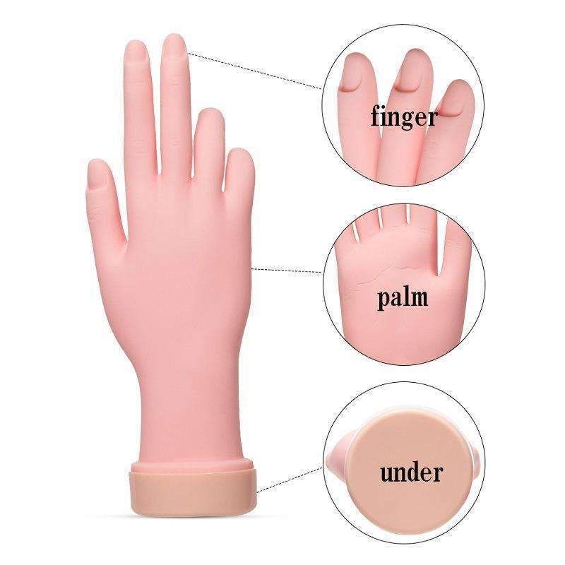 Silicone nail training hand fake hand for nail art, Beige โ image 2