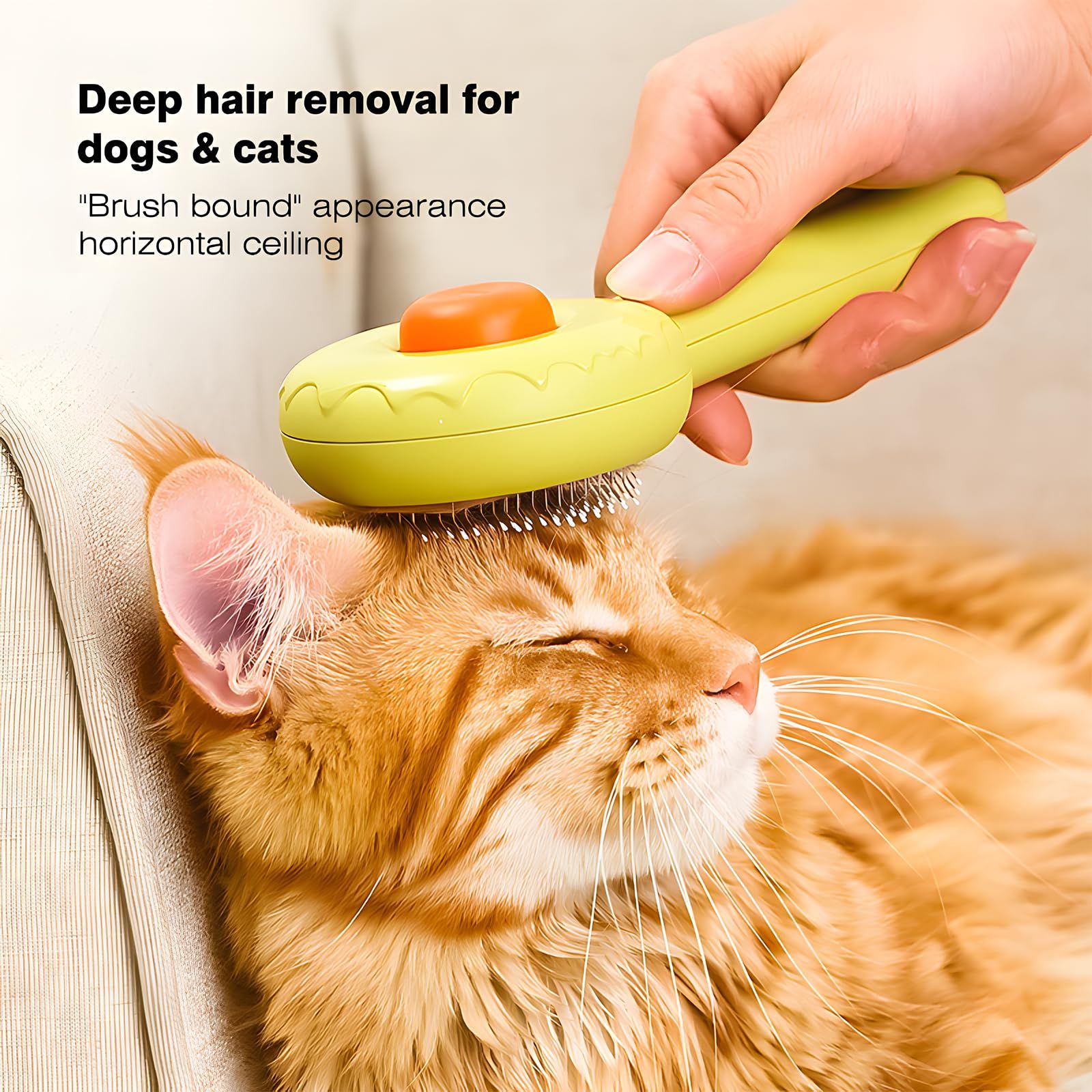 Pet Grooming Brush for Cats and Dogs, Self-Cleaning Brush for Removes Loose Undercoat, Mats, and Tangled Hair, Shedding — image 3