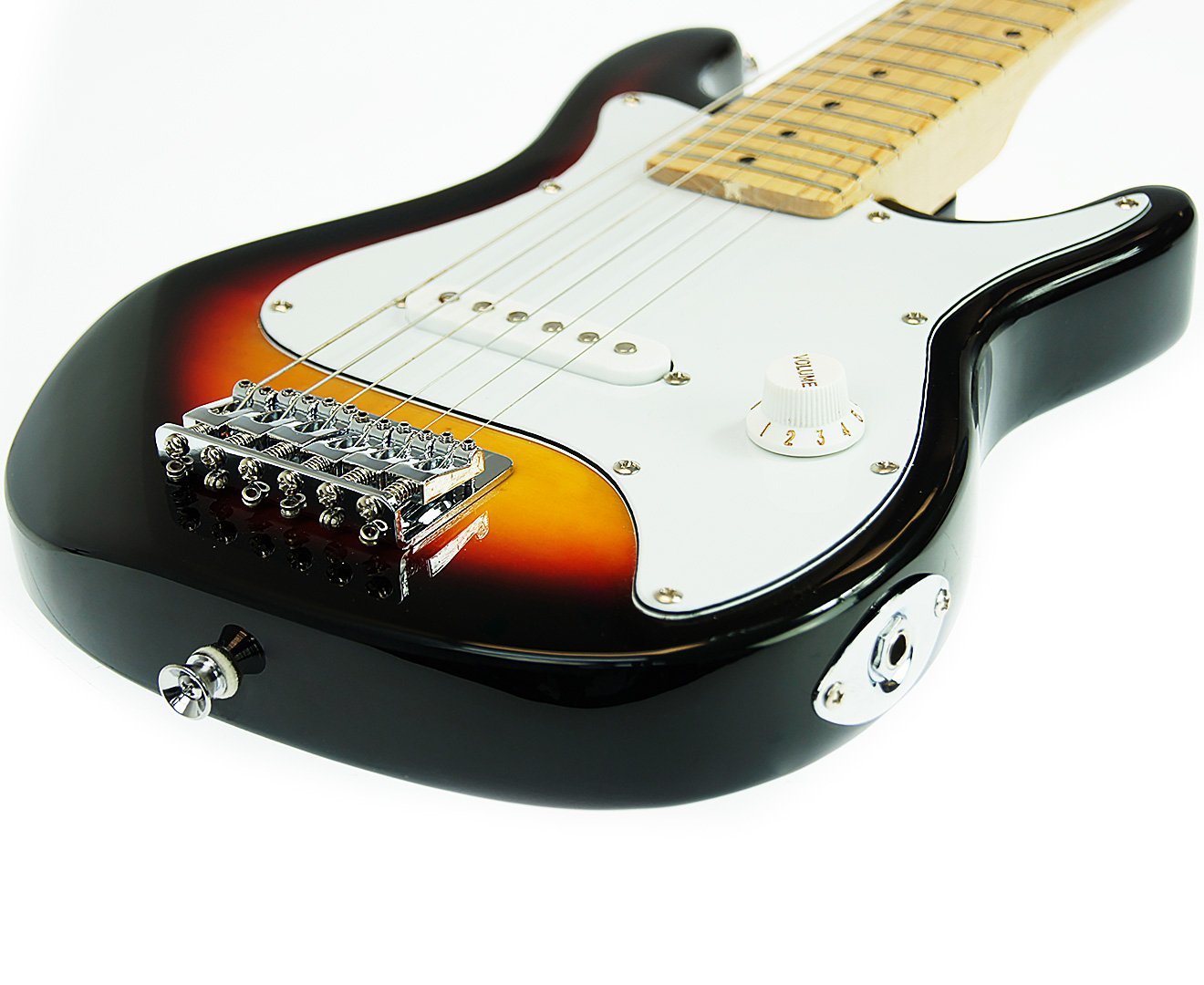 Karrera Kids Electric Guitar Junior Beginner Double Cutaway Scaled-Down Instrument for Children - Sunburst — image 3