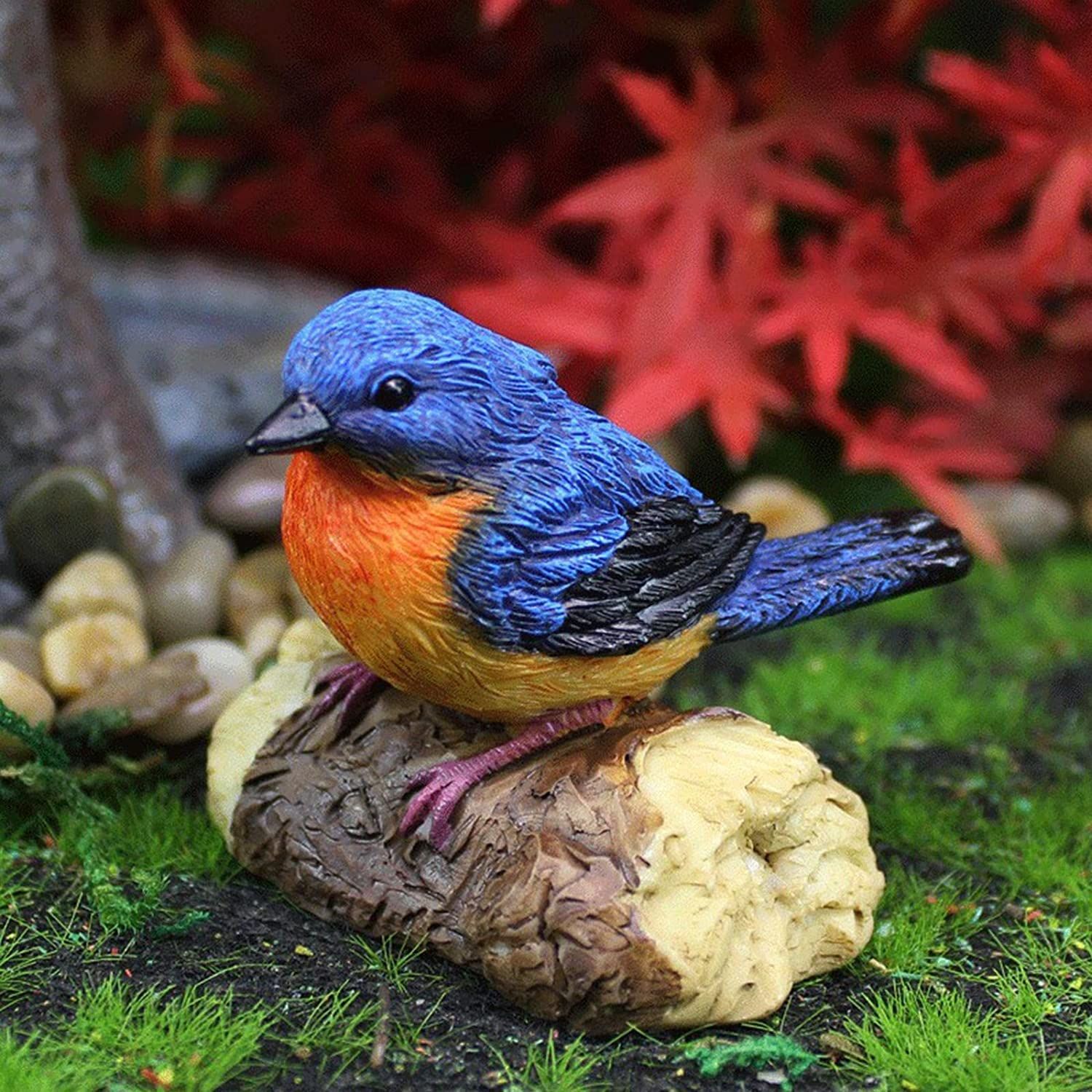Bird Statue Resin Bird Figurines Bird Ornament for Home Office Wedding Party Table Decoration - Blue — image 4