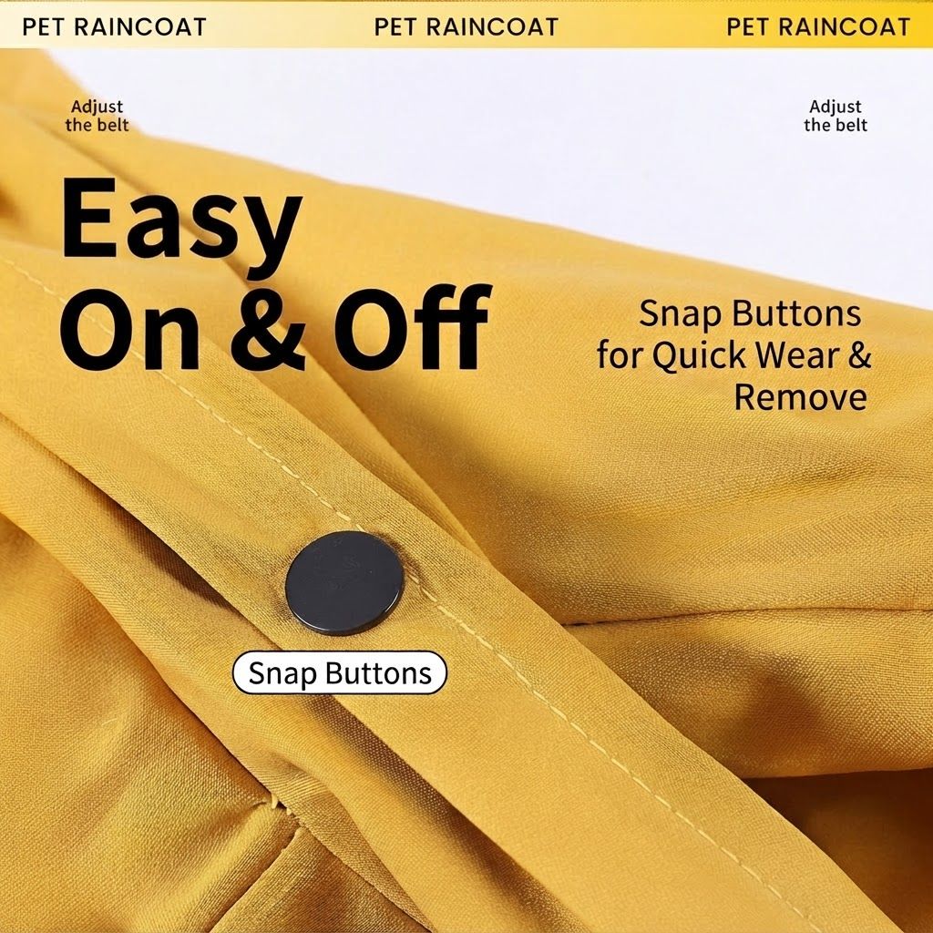 Purple Waterproof Full Body Dog Raincoat with Adjustable Hood & Waist, Easy Snap Closure and Hidden Leash Opening - Lightweight Four-Leg Reflective Pet Rain — image 6