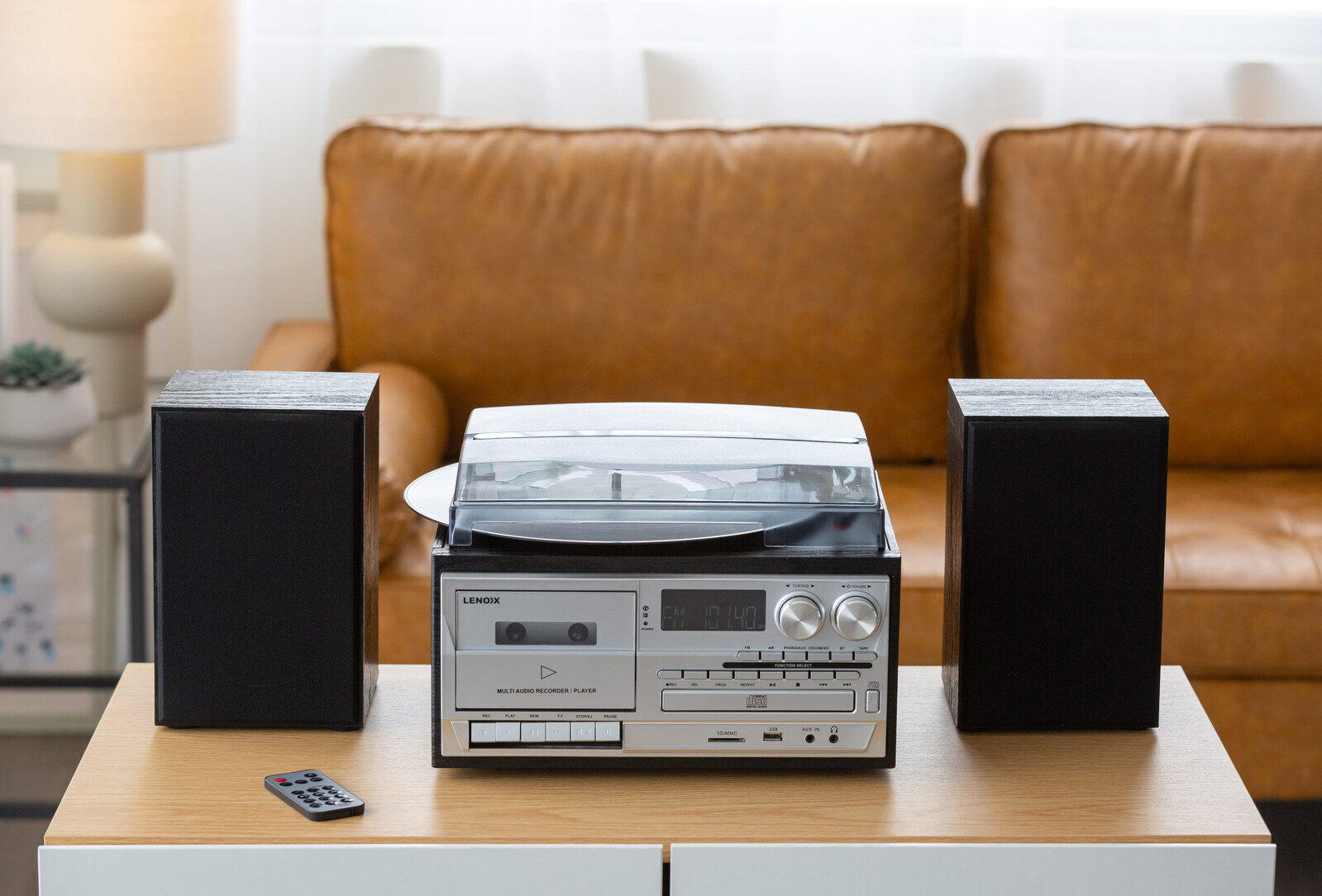 Audio Home Entertainment System (Black) Turntable, CDs, Vinyl, Wireless Streaming & More — image 4