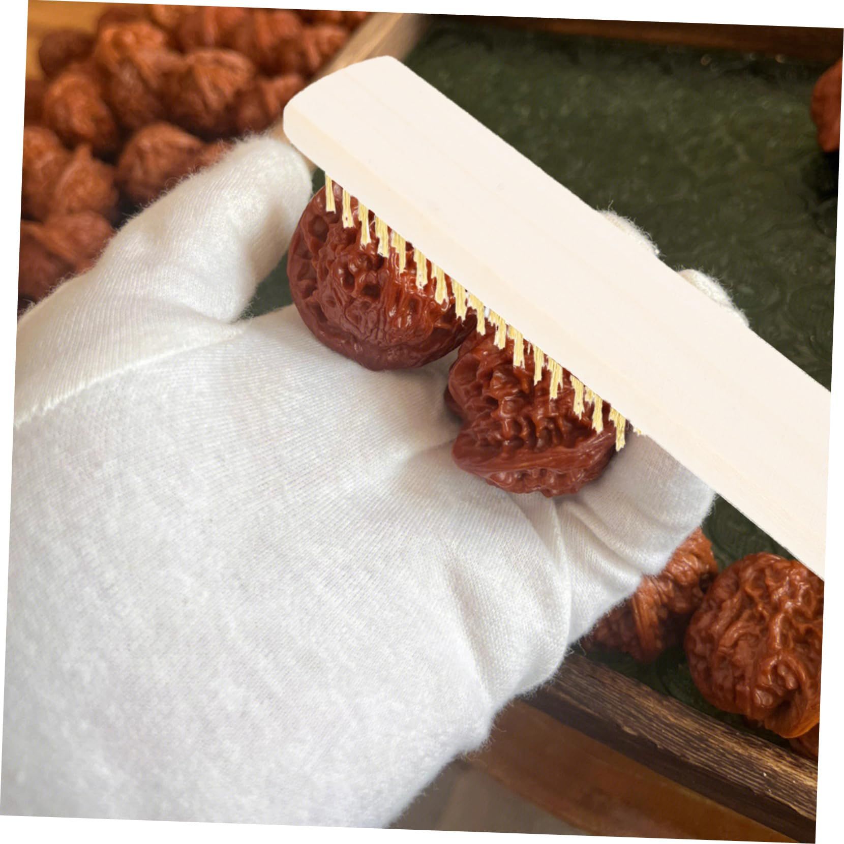 3 pcs Silk Brush Wood Handle Wire Brush Oil Paint Brush Steel Wire Walnut Wire Brush for Rust Removal Wooden Handle Clean — image 2
