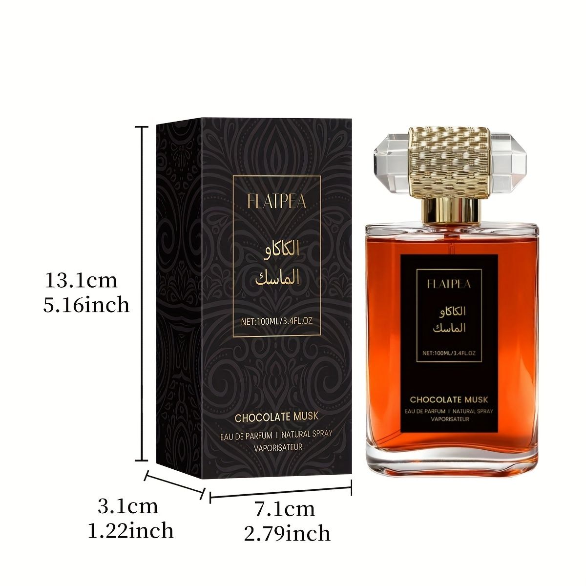 100ml women's perfume, chocolate, vanilla, musk, long-lasting sweet fragrance, women's fragrance spray, body/hair spray, alcohol-free, travel size, easy to — image 5