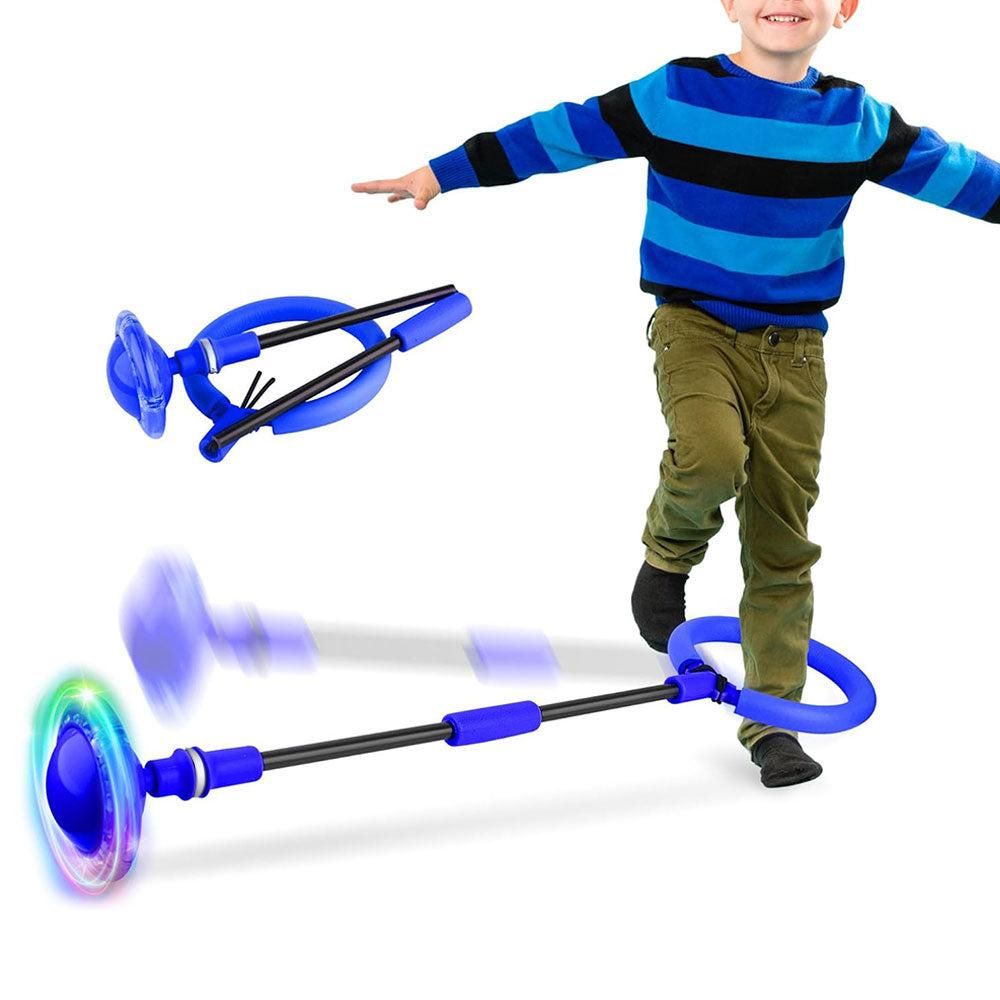Foldable Skip Ball for Colorful Flashing Wheel Skip Ball Game Fitness Toys Blue — image 4