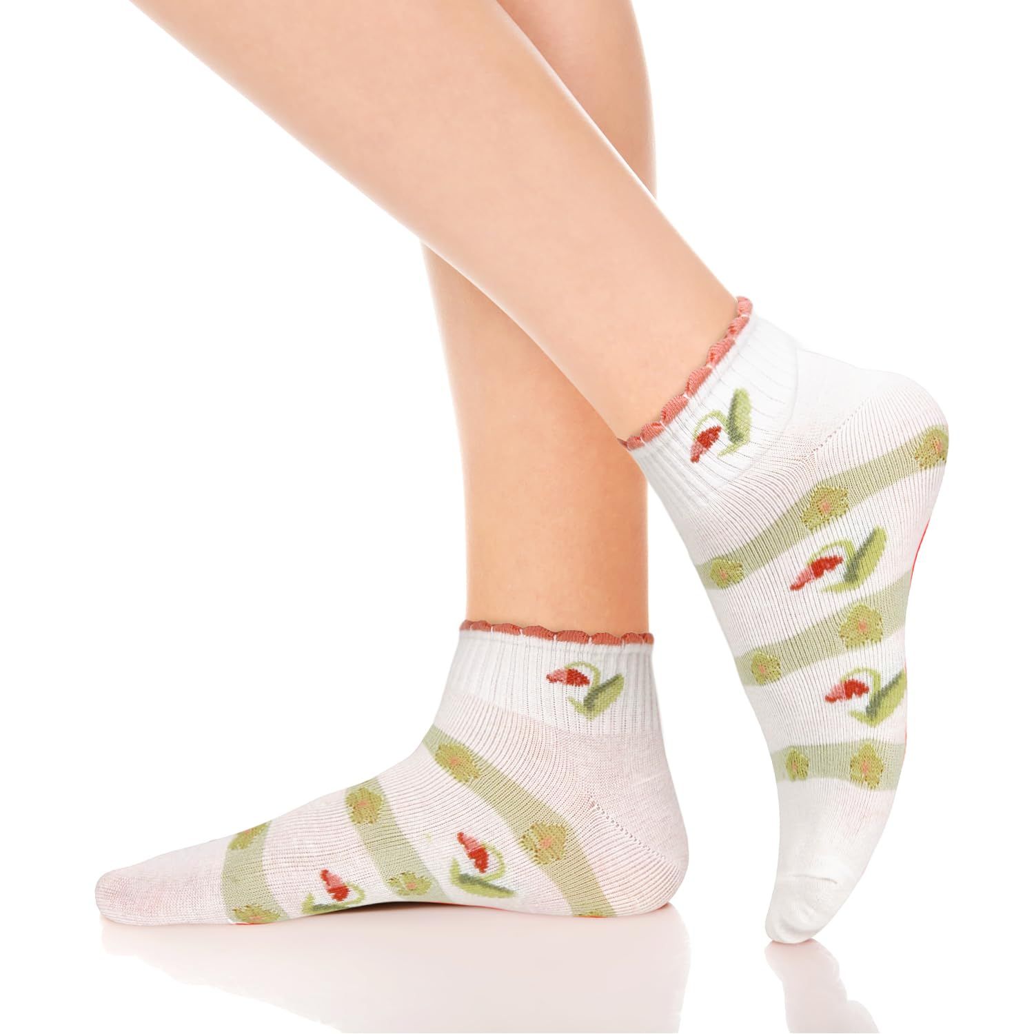 5pcs Women Fun Animal No Show Socks Non Slip Girls Cute Cat Short Socks Novelty Colorful Patterned Low Cut Socks Mom Gifts — image 4