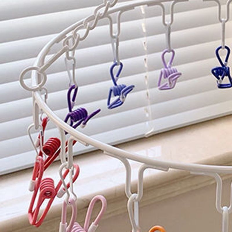 Clips Laundry Rack Dormitory Clamp Circular Clothes Drying Non Drop Multi Function Candy Color 16 Clip — image 3