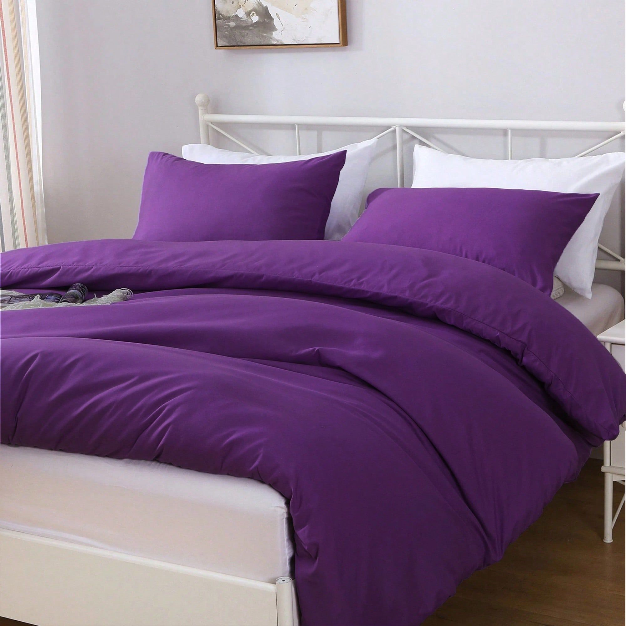 Hotel Soft Microfiber Duvet Cover Set-2000TC Quilt Cover Set & Pillowcases -1 Donna Cover Zipper Closure & 1 x Pillowcases-Breathable Bedding - Wrinkle, Fade — image 2