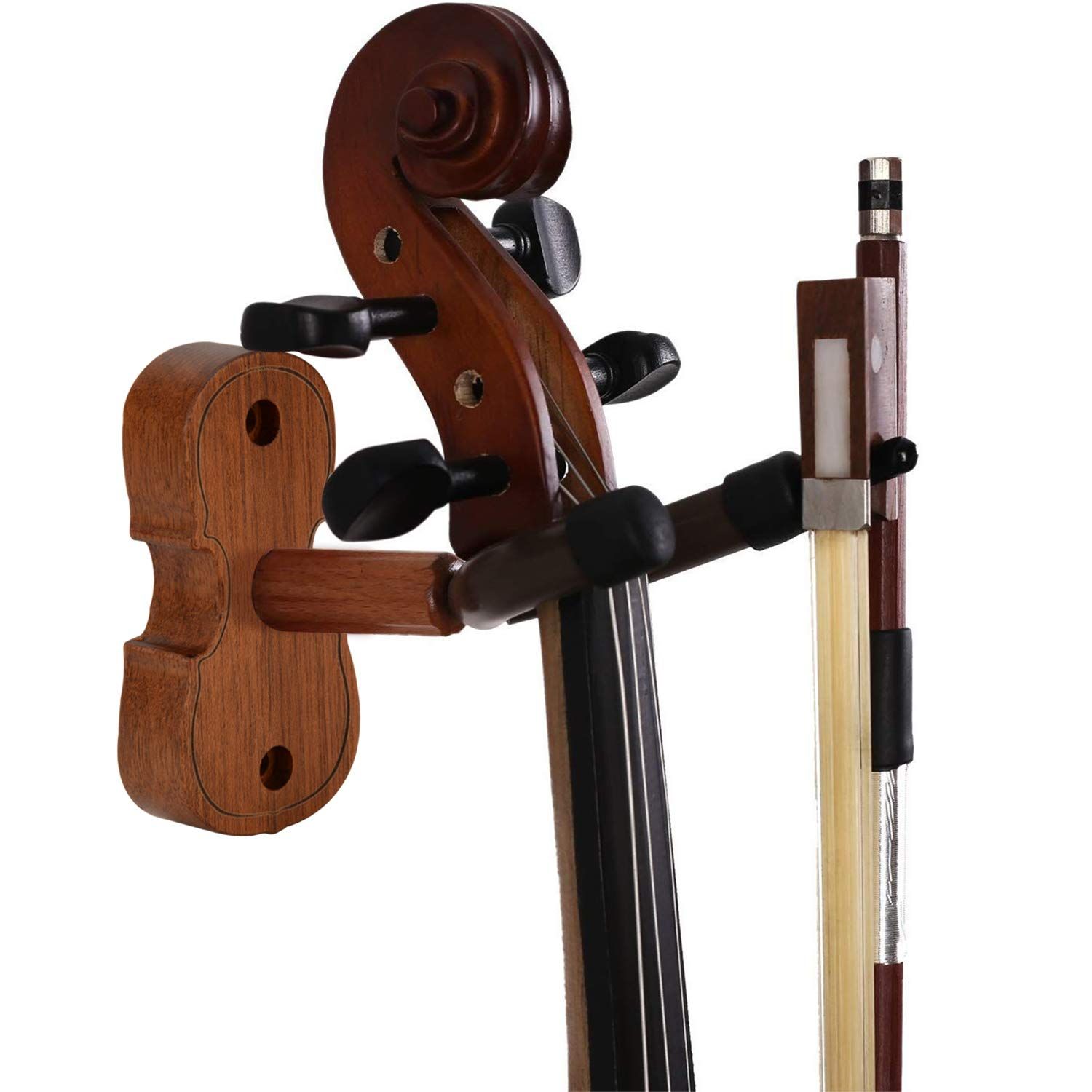 Violin Wall Mount Violin Hanger with Bow Hook Home & Studio Rosewood Violin/Viola Stand Special design