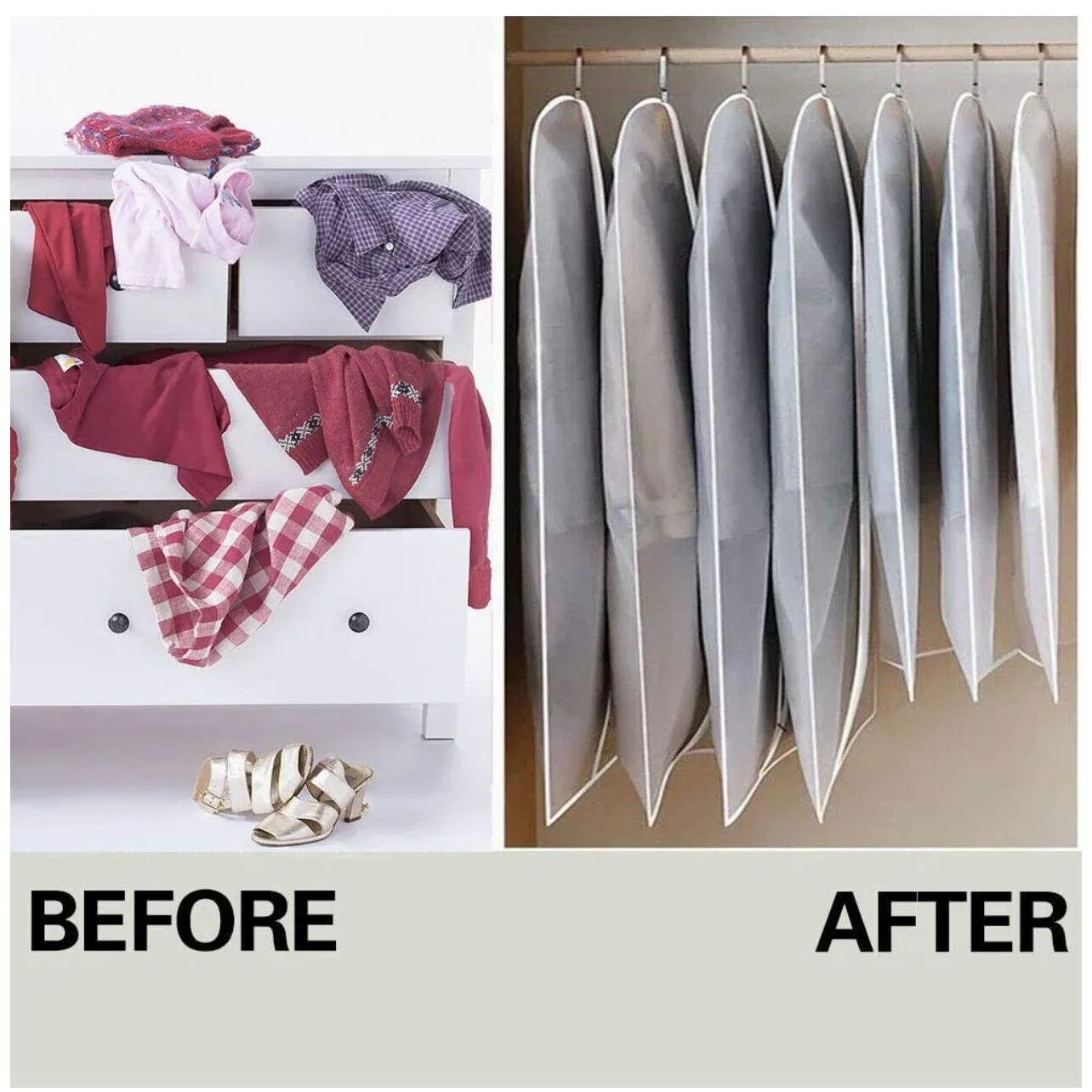 New Dustproof Storage Bag Garment Dress Cover Suit Clothes Coat Jacket Protector — image 3