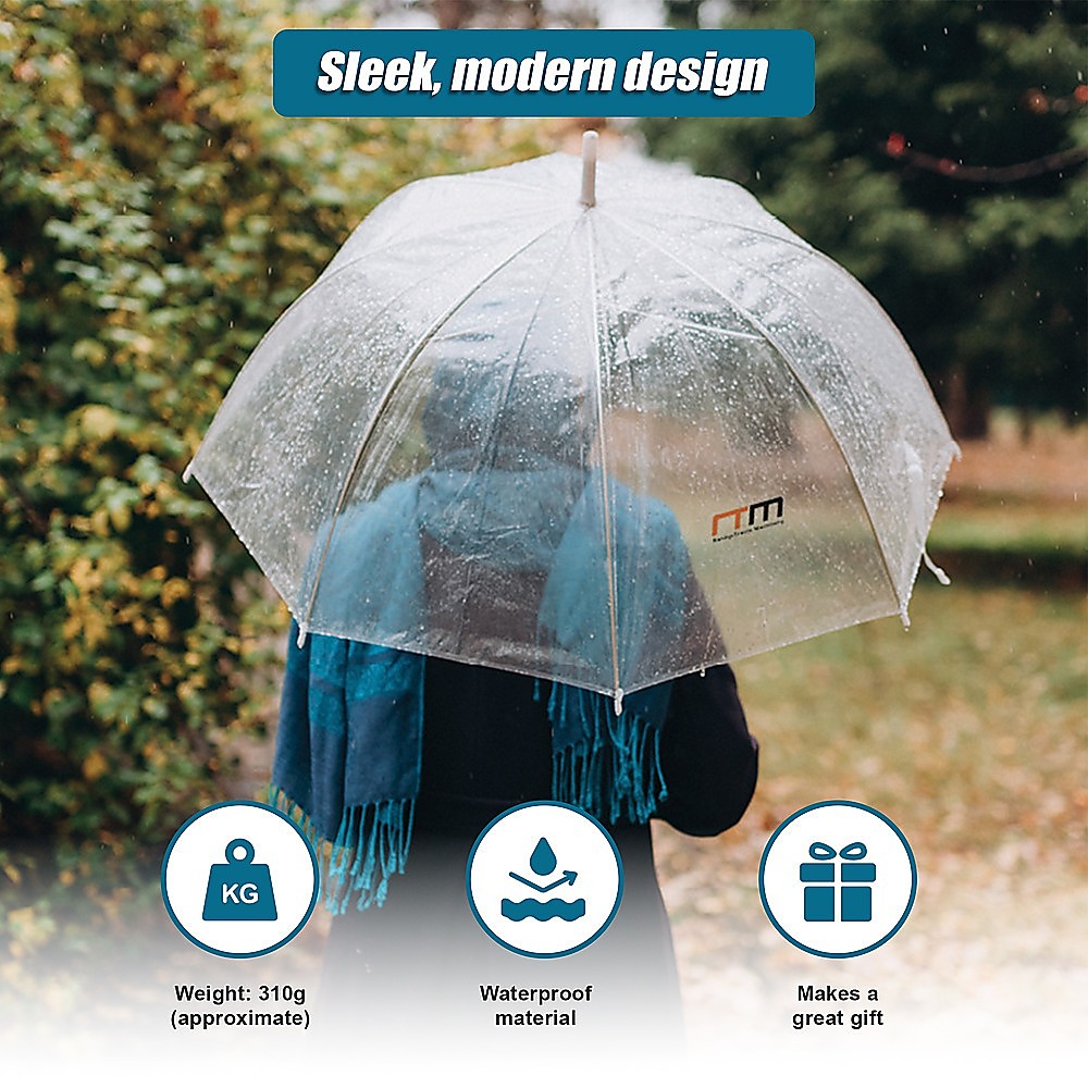5x Clear Transparent Rain Walking Umbrella Parasol PVC Dome Wedding Party Favour โ image 5
