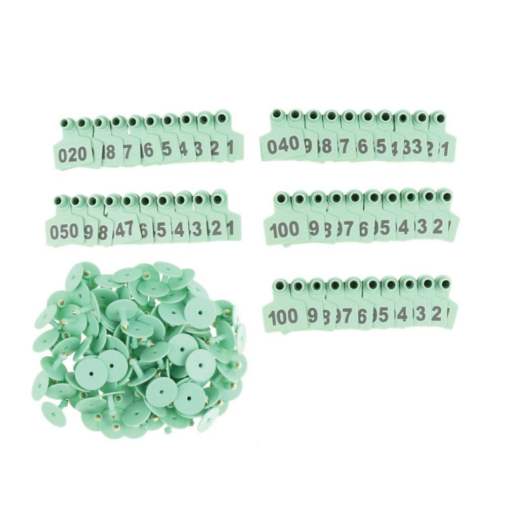 1-100 Cattle Number Ear Tag 6 × 7cm Set - Medium Green Sheep Livestock Label — image 2