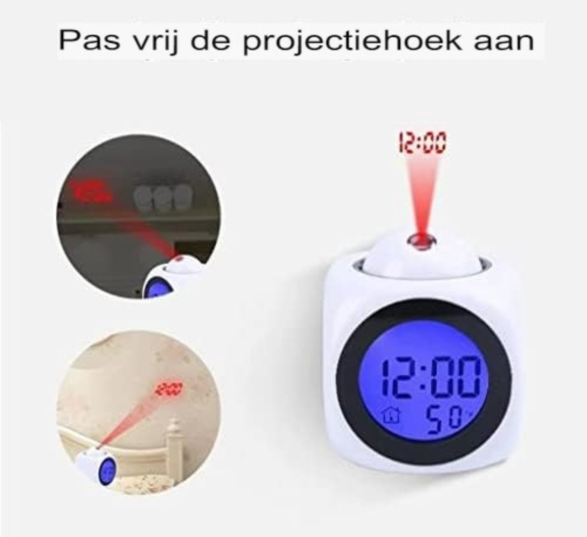 Clock radio with projection - Digital clock radio - Wit — image 4