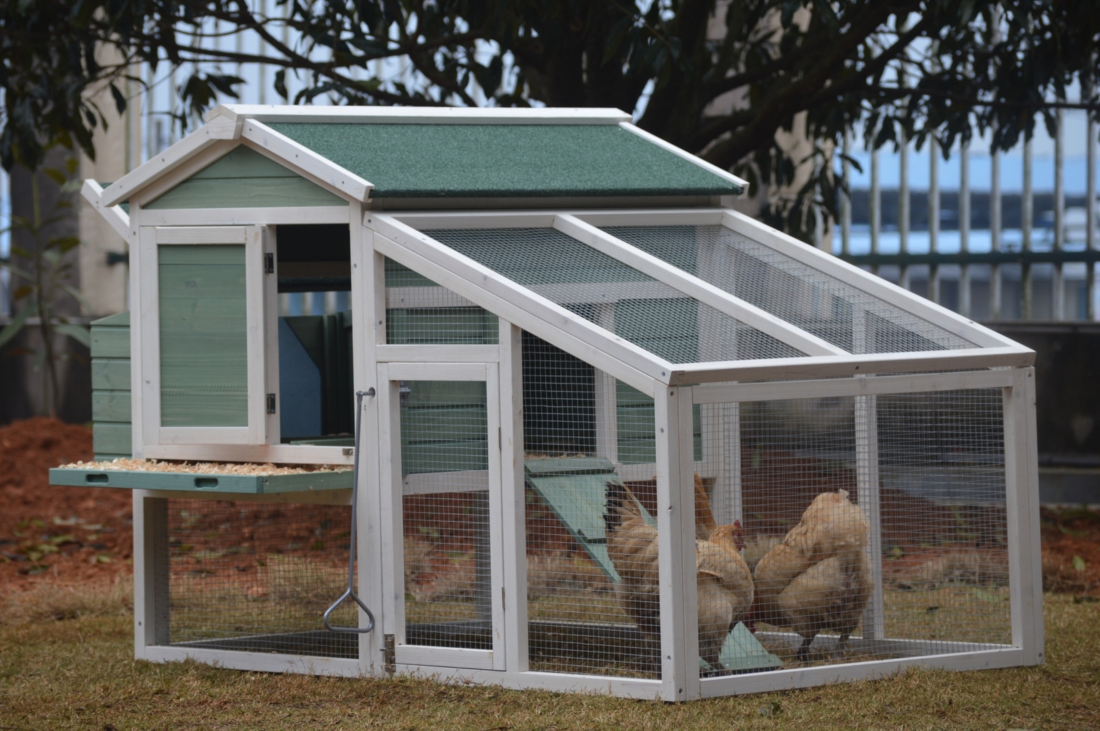 YES4PETS Green Large Chicken Coop Rabbit Hutch Ferret Guinea Pig Cage Hen Chook Cat Kitten House โ image 2