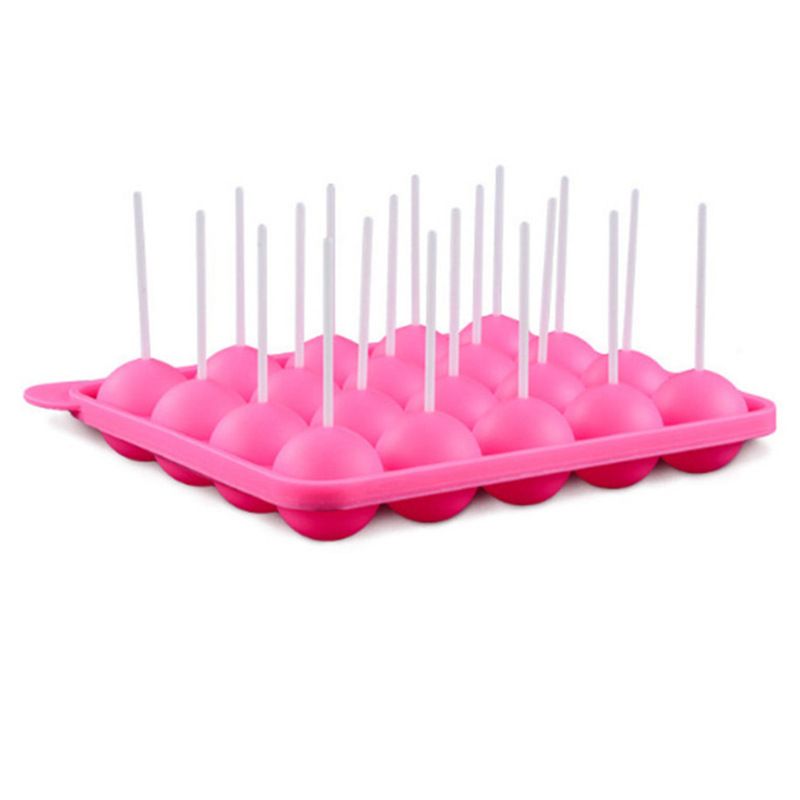 20-Capacity Silicone Lollipop Mold Sticks 20-Cavity Round Chocolate Hard Candy Cake Pop Mold Chocolate lollipop mold — image 3