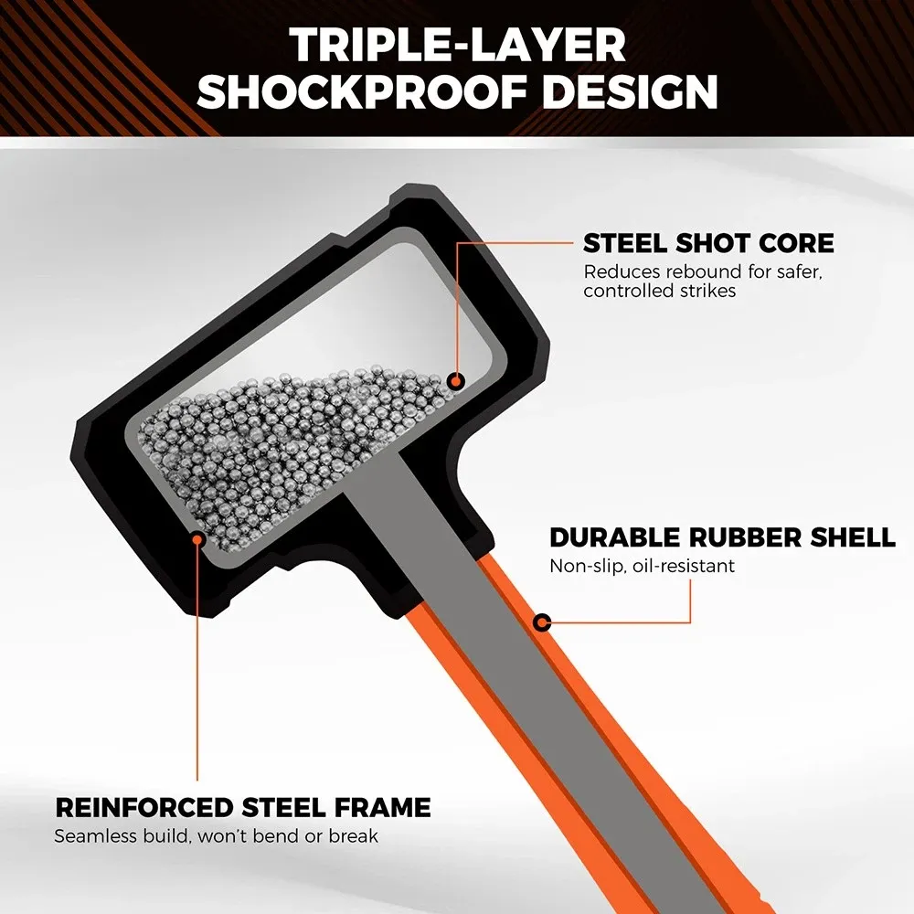 HORUSDY 4PCS Dead Blow Hammer Set Steel Shot Non-Slip Grip Carpentry & Tile โ image 3