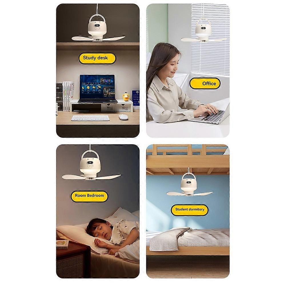 Camping Fan USB Rechargeable Tent Fan with Remote Control LED Light 5 Speeds Timer Portable Ceiling Fan for Camping — image 4