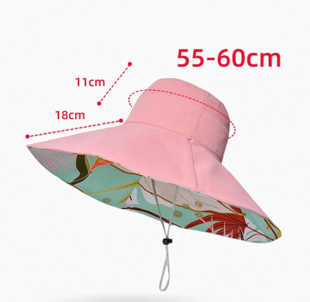 Super Wide Brim Sun Hat for Women Packable Reversible Double-Side-Wear Hats UV Protection Summer Beach Bucket Cap โ image 6