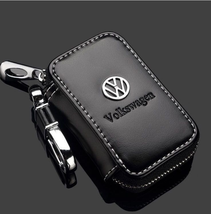 Dazzling Leather Key Holder for Car Keychain. Now dai Black square key bag