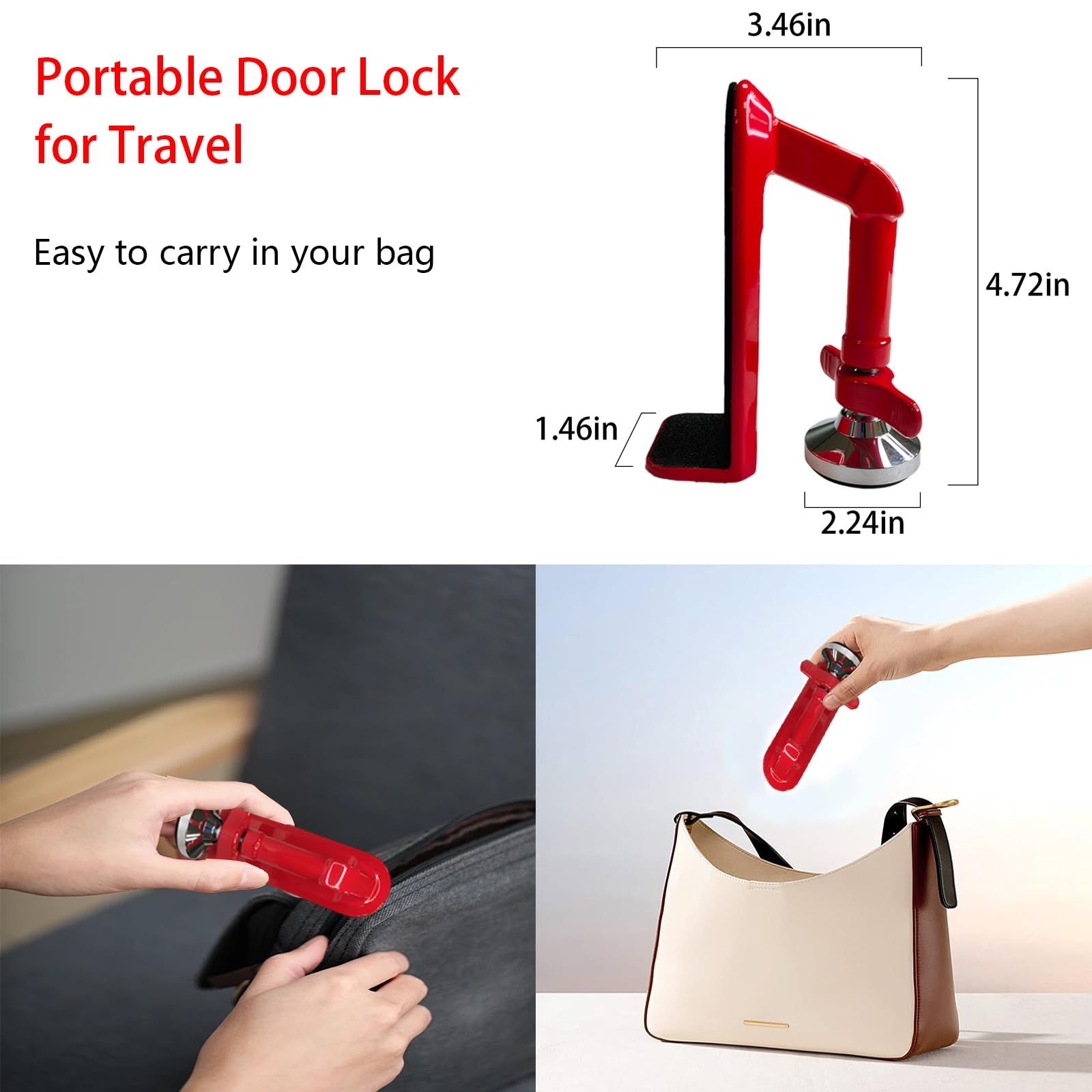 Door Stoppers Security - Portable Door Lock for Travel Anti Theft Door Blocker, Hotel Room Apartment Safety - Children — image 5