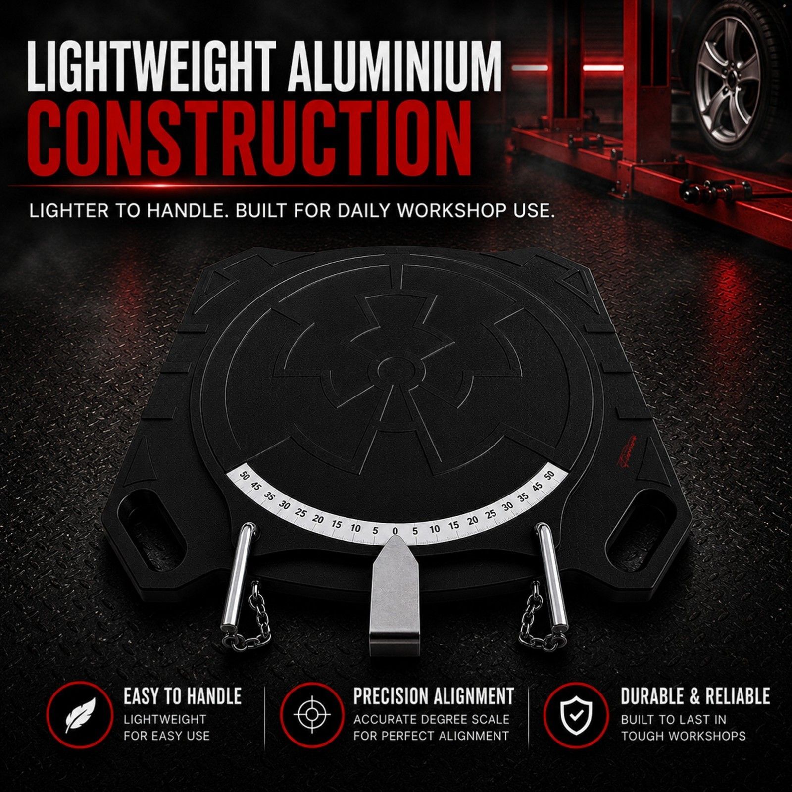 2 pc Aluminum Wheel Alignment Turntable Pair 360° Rotating Turn Plate 2 Ton — image 2