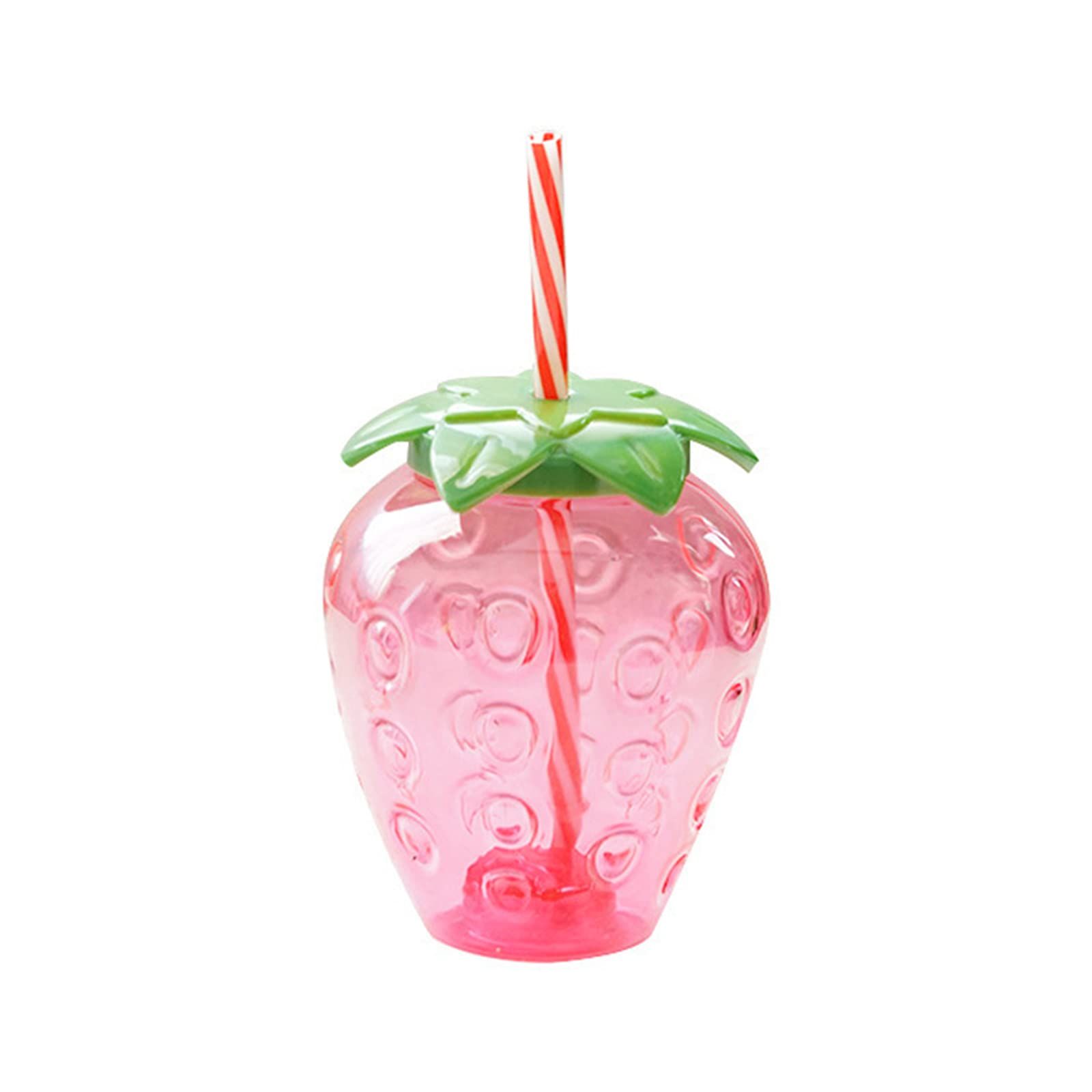 Strawberry Cup with Straw, Cute Strawberry Drinking Cups with Strawberry Pendant Portable Water Bottle for Girls Cup (1 Pcs)