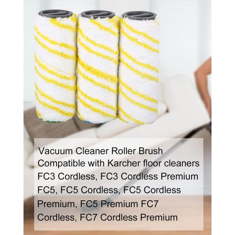 Replacement Rolls for Kärcher FC7 FC5 FC3D FC3 (Yellow) (4) — image 3