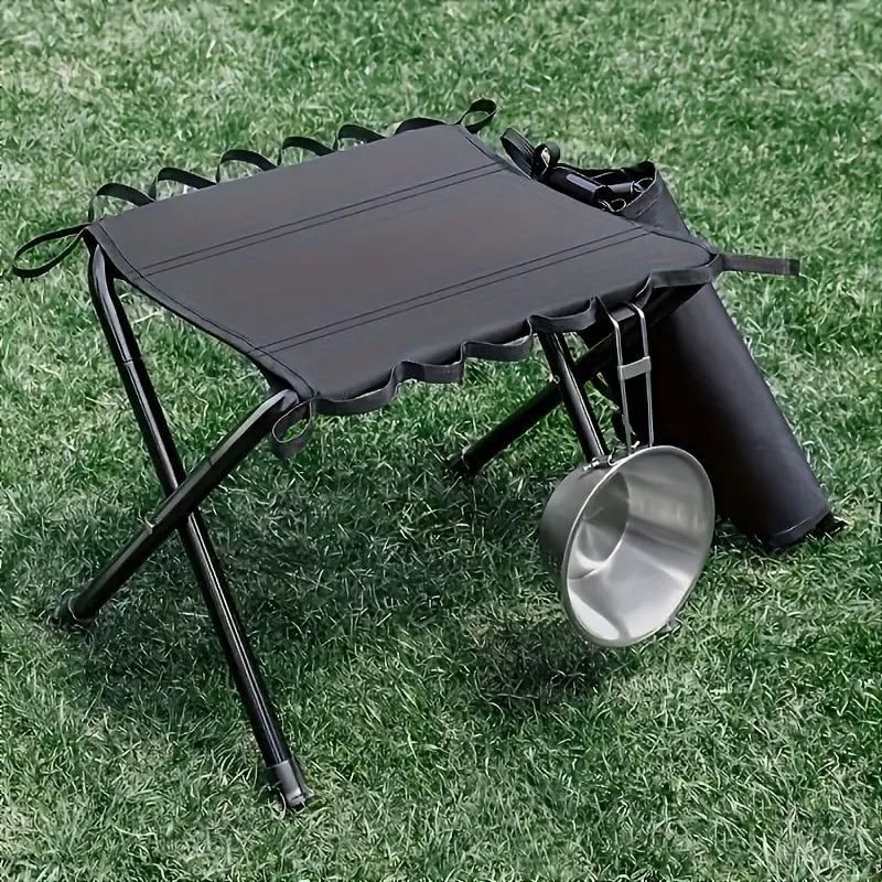 Outdoor Foldable Bench Stool Portable Camping Chair for Hiking Picnic Travel - Khaki — image 6