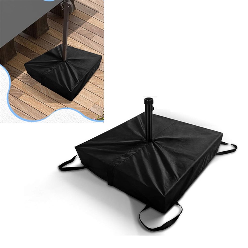 Patio Umbrella Base Cover, 600D Outdoor Heavy Duty Waterproof Anti-UV Square Umbrella Stand Base Covers, (Black) — image 2