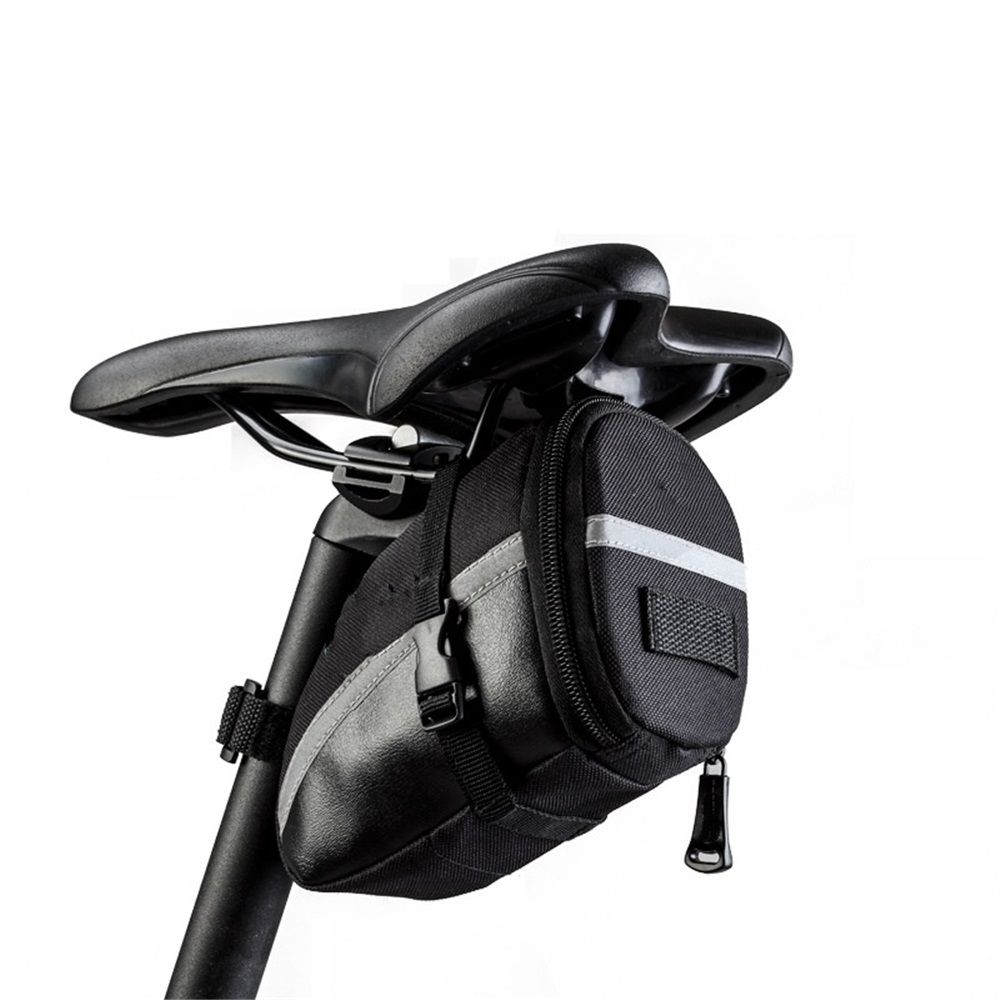 Bike Saddle Seat Bag – 1.2L Bicycle Saddle Bag Keep Bike Accessories – Bike Under Seat Pack for Essentials – Quick Release Bike Pouch – Reflective Stripes for