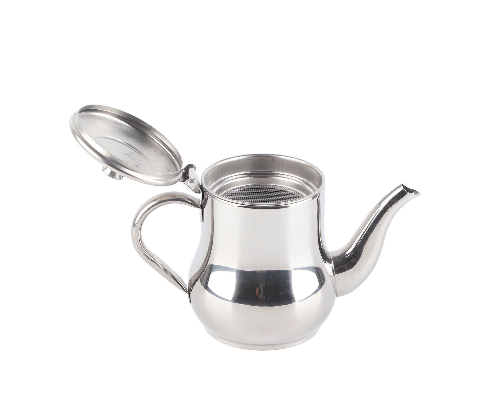 Stainless Steel Tea Pot with Filter, Rust-Proof, Durable Oil Strainer Pot for Hotels & Homes, 500ml, Natural Color โ image 2
