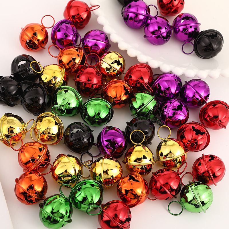 Halloween Pumpkin Bells for Craft, 30 Pcs Halloween Jingle Bells Beads, 1 Inch Colorful Pumpkin Bells for DIY Wreath Halloween — image 5