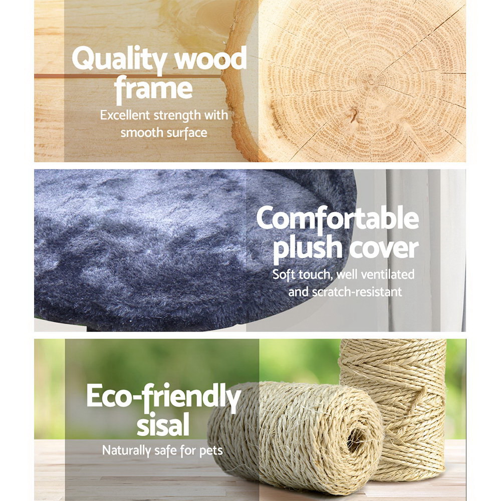 i.Pet Cat Tree 100cm Scratching Post Scratcher Tower Wood Condo House Trees Bed — image 4