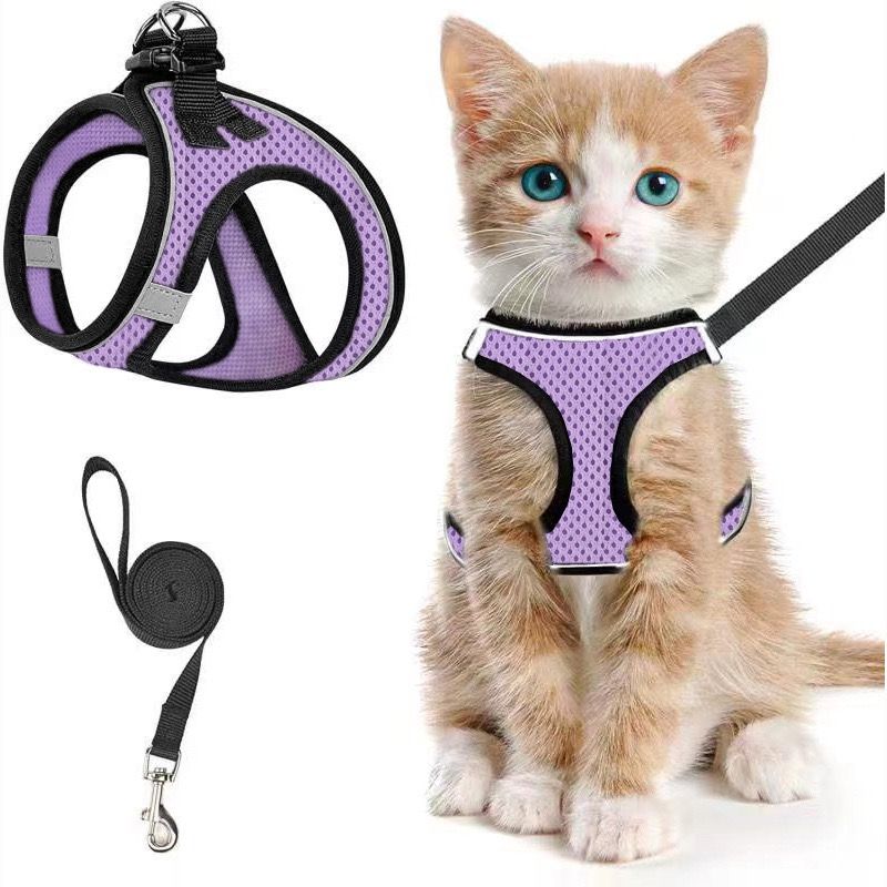 Escape-Proof Cat Harness and Leash Set with Reflective Soft Mesh Vest for Safe Outdoor Adventures with Your Feline Friend (S, Blue) — image 2