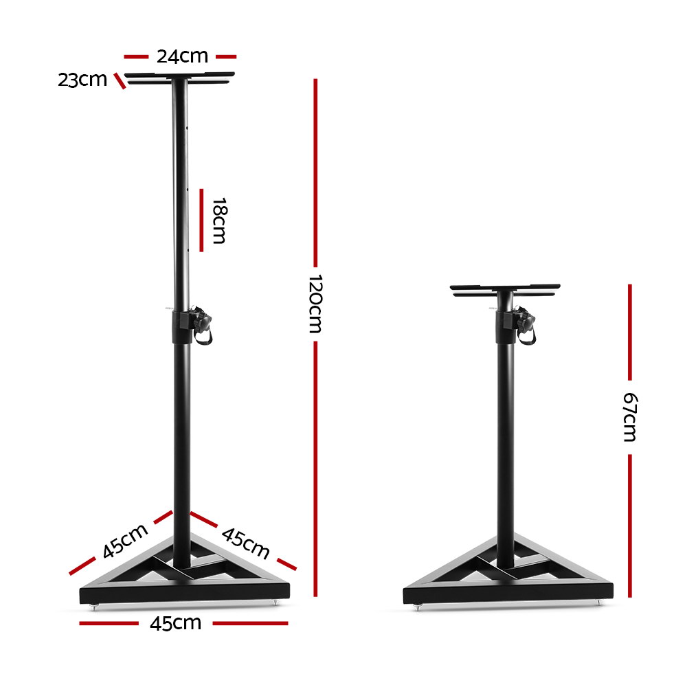 Alpha Speaker Stand 67-120cm Adjustable Height Surround Sound Studio Home 2pcs โ image 2
