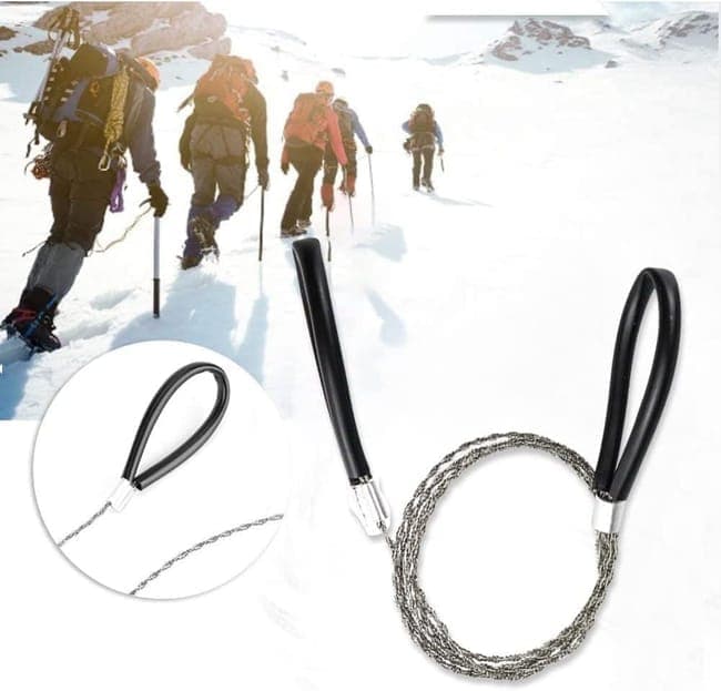 2 pcs Stainless Steel Wire Saw for Camping Hiking Emergencies, Cuts PVC Wood Plastic, Lightweight Durable, Red โ image 4
