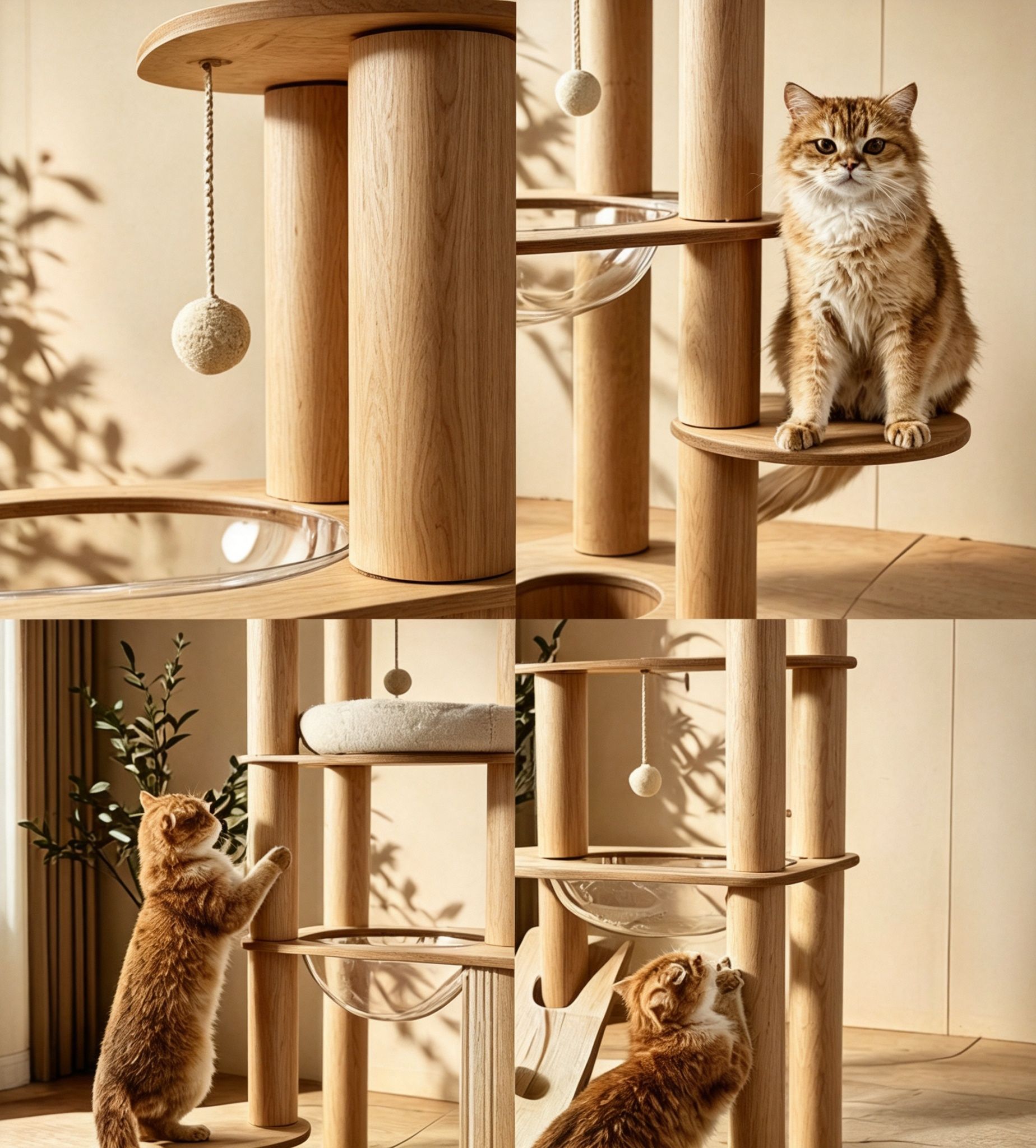 Scandinavian Gray Felt Cat Tree (Large) — image 4