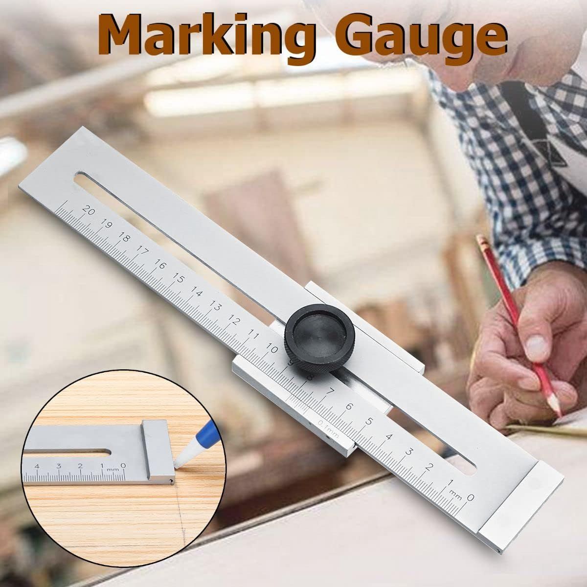 Sliding Line Ruler Precision Carbon Steel Ruler Woodworking Parallel Ruler Marker Gauge Marking Tool (200mm) — image 4