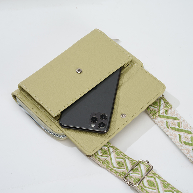 White 2-piece combination new mobile phone shoulder bag niche design one-shoulder messenger bag mobile phone bag multi-function wide shoulder strap β image 4